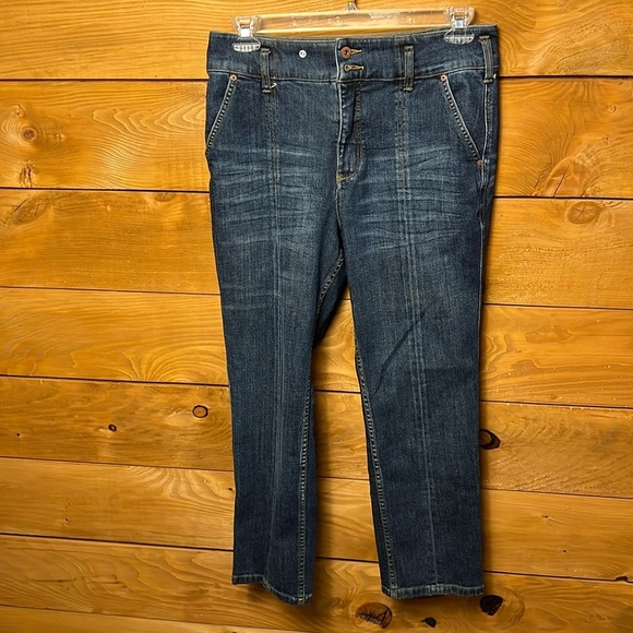 Pilcro And The Letterpress Womens Pleated High Waist Relaxed Whiskered Jeans 30 - Picture 1 of 10